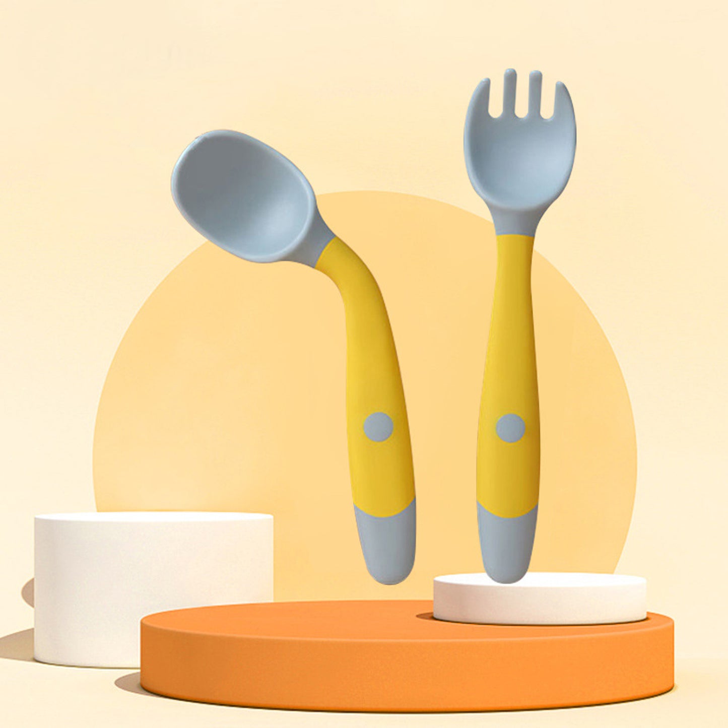 Silicone Spoon for Baby Utensils Set Auxiliary Food Toddler Learn To Eat Training Bendable Soft Fork Infant Children Tablewar
