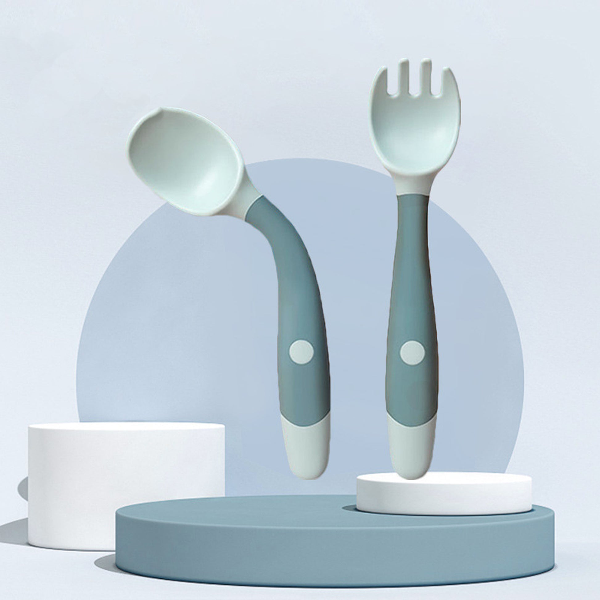 Silicone Spoon for Baby Utensils Set Auxiliary Food Toddler Learn To Eat Training Bendable Soft Fork Infant Children Tablewar