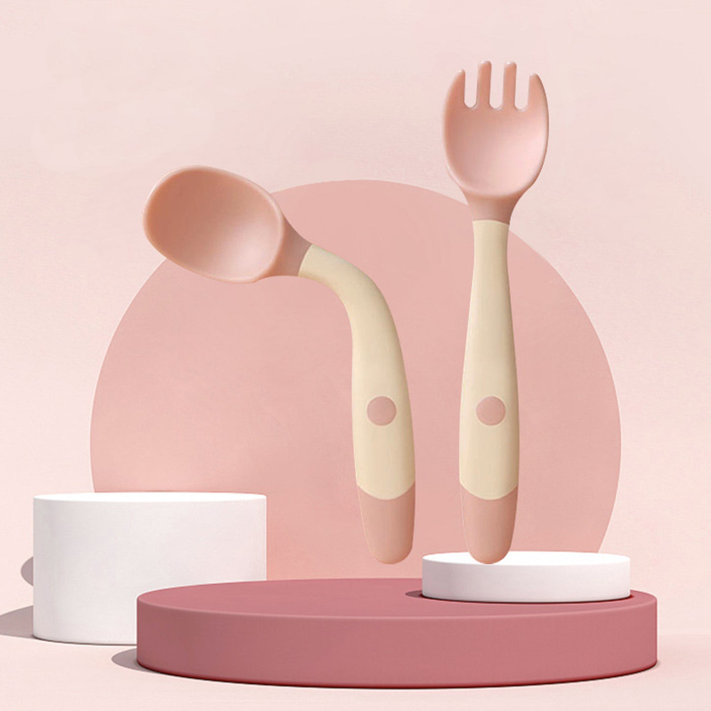 Silicone Spoon for Baby Utensils Set Auxiliary Food Toddler Learn To Eat Training Bendable Soft Fork Infant Children Tablewar