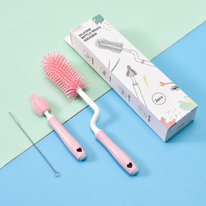 Baby Silicone Baby Bottle Brush Straw Scrubbing Baby Bottle Brush Cleaning 1615511656229
