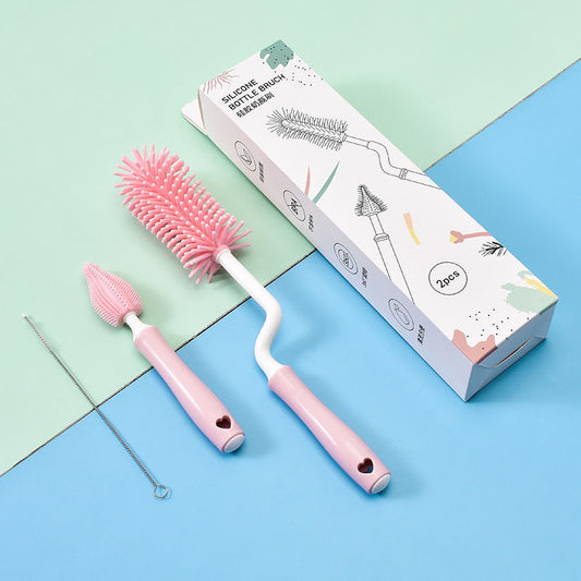 Baby Silicone Baby Bottle Brush Straw Scrubbing Baby Bottle Brush Cleaning 1615511656229