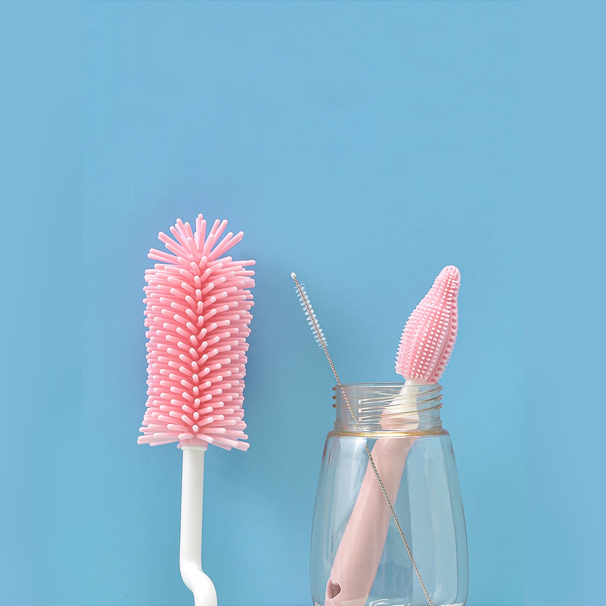 Baby Silicone Baby Bottle Brush Straw Scrubbing Baby Bottle Brush Cleaning 1615511656243
