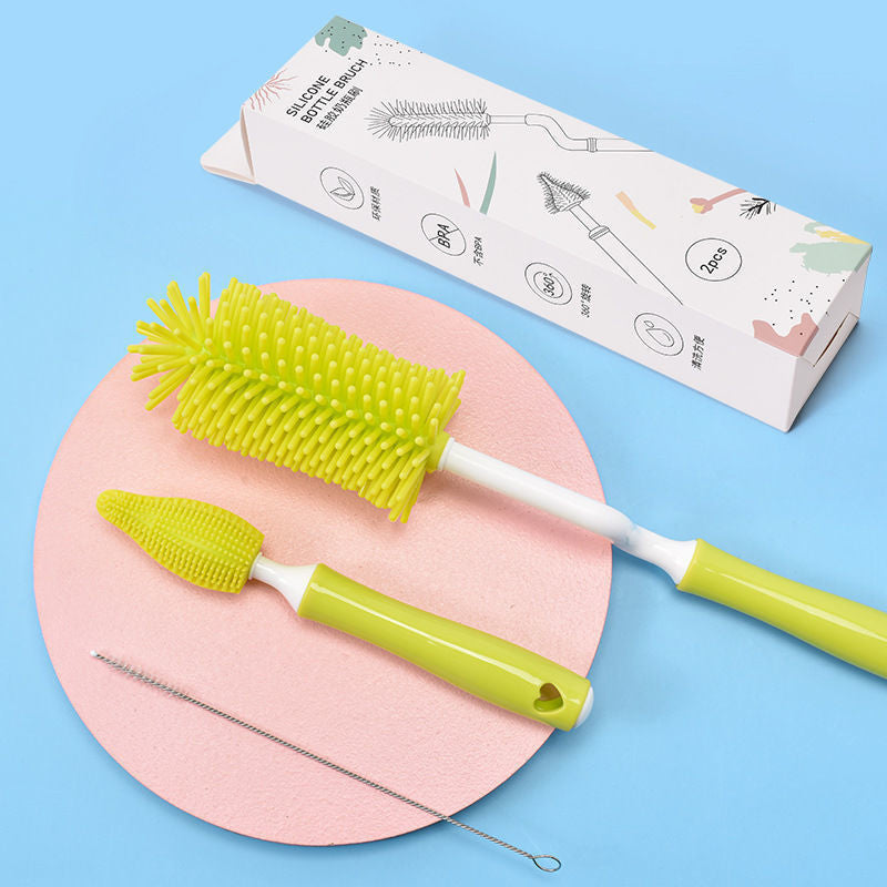 Baby Silicone Baby Bottle Brush Straw Scrubbing Baby Bottle Brush Cleaning 1615511760301