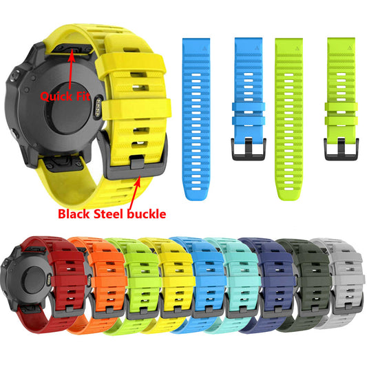 For Garmin Fenix 6X 6 Pro 3HR 5 5X Quick Fit Silicone Watch Band Strap 26MM 22MM 1615520169610