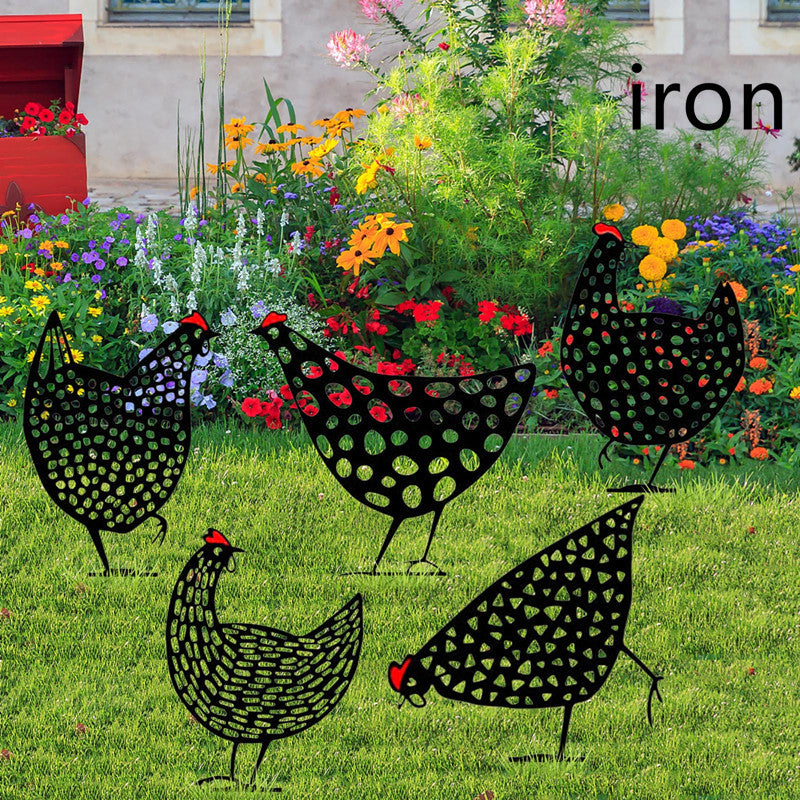 Chicken Yard Art Outdoor Garden Back Yard Gazon Stakes Hen Yard Decor 1615627431067