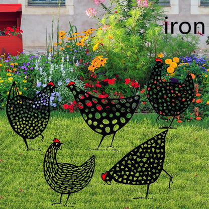 Chicken Yard Art Outdoor Garden Back Yard Gazon Stakes Hen Yard Decor 1615627431067