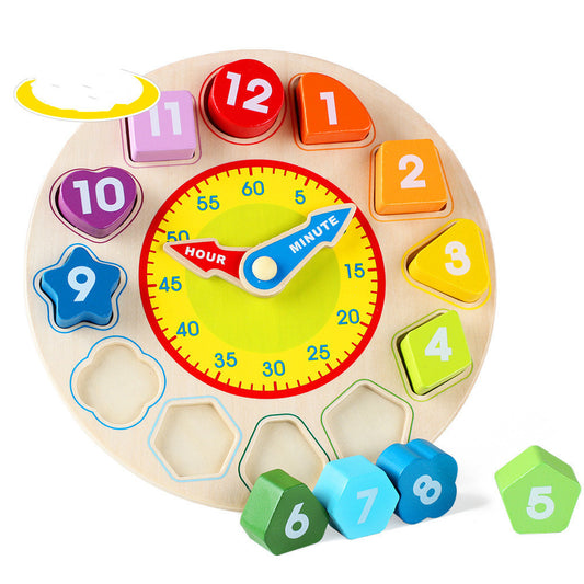 Digital Clock Wooden Cognitive Learning Alarm Clock Early Education Educational Toys For Children 1615705864911