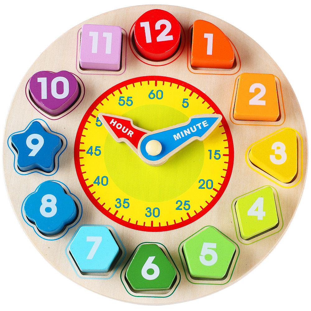 Digital Clock Wooden Cognitive Learning Alarm Clock Early Education Educational Toys For Children 1615705872090