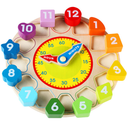 Digital Clock Wooden Cognitive Learning Alarm Clock Early Education Educational Toys For Children 1615705872092