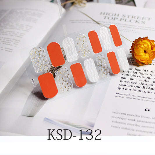 Gradient Nail Sticker 3D Fluorescent Color Nail Polish Film 1615858427257
