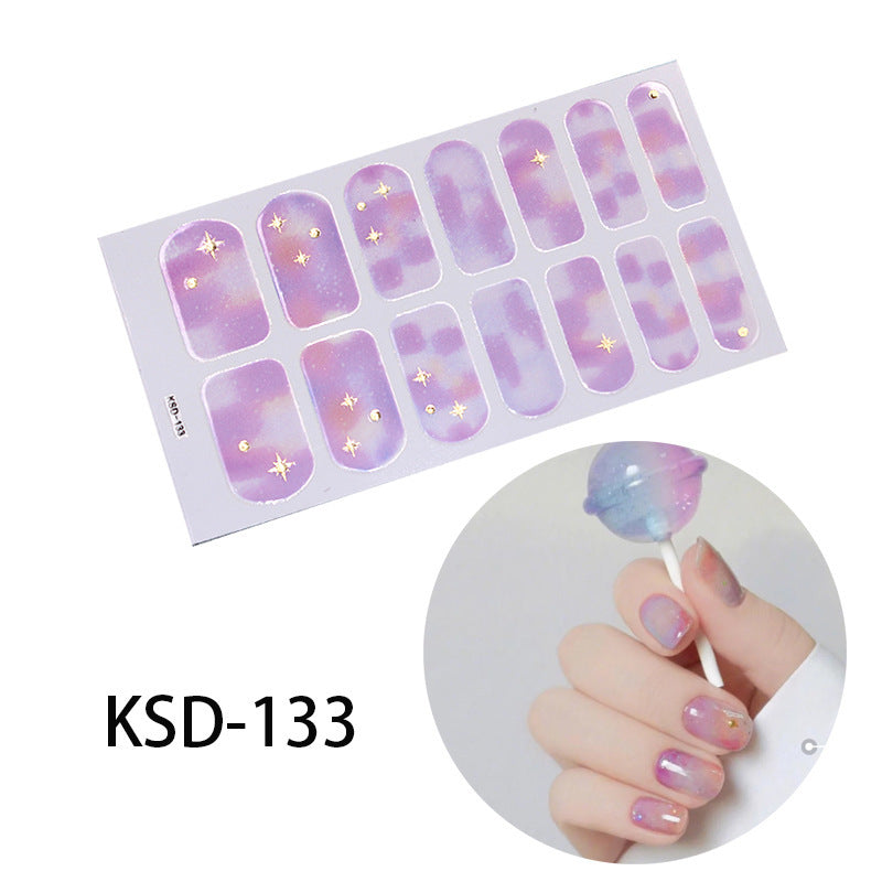 Gradient Nail Sticker 3D Fluorescent Color Nail Polish Film 1615858427263