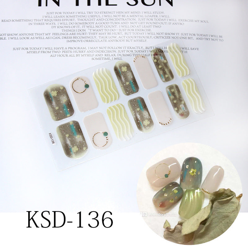 Gradient Nail Sticker 3D Fluorescent Color Nail Polish Film 1615858427264