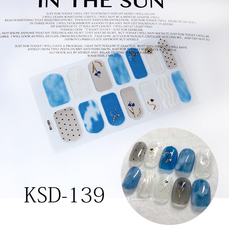 Gradient Nail Sticker 3D Fluorescent Color Nail Polish Film 1615858427268