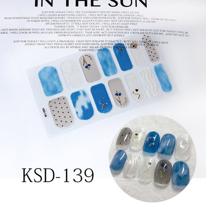Gradient Nail Sticker 3D Fluorescent Color Nail Polish Film 1615858427268
