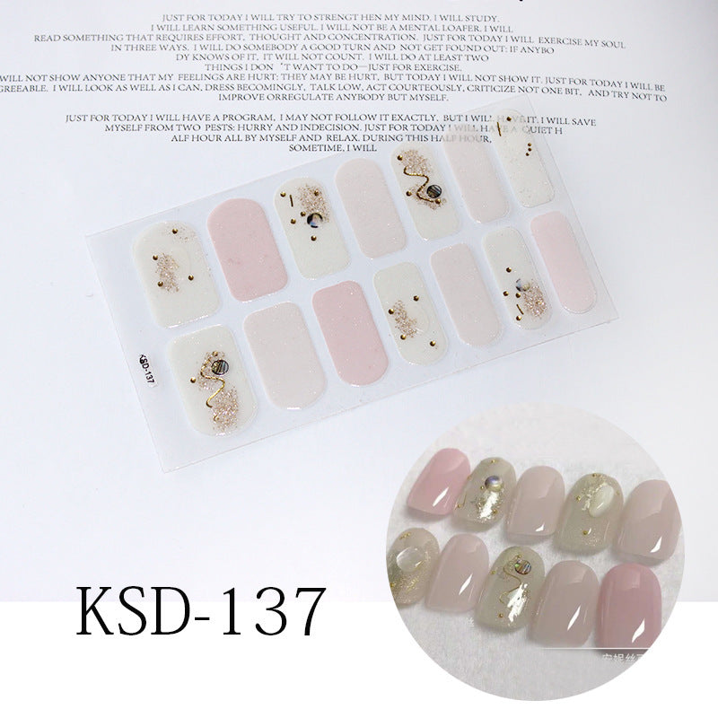 Gradient Nail Sticker 3D Fluorescent Color Nail Polish Film 1615858427272
