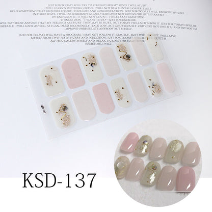 Gradient Nail Sticker 3D Fluorescent Color Nail Polish Film 1615858427272