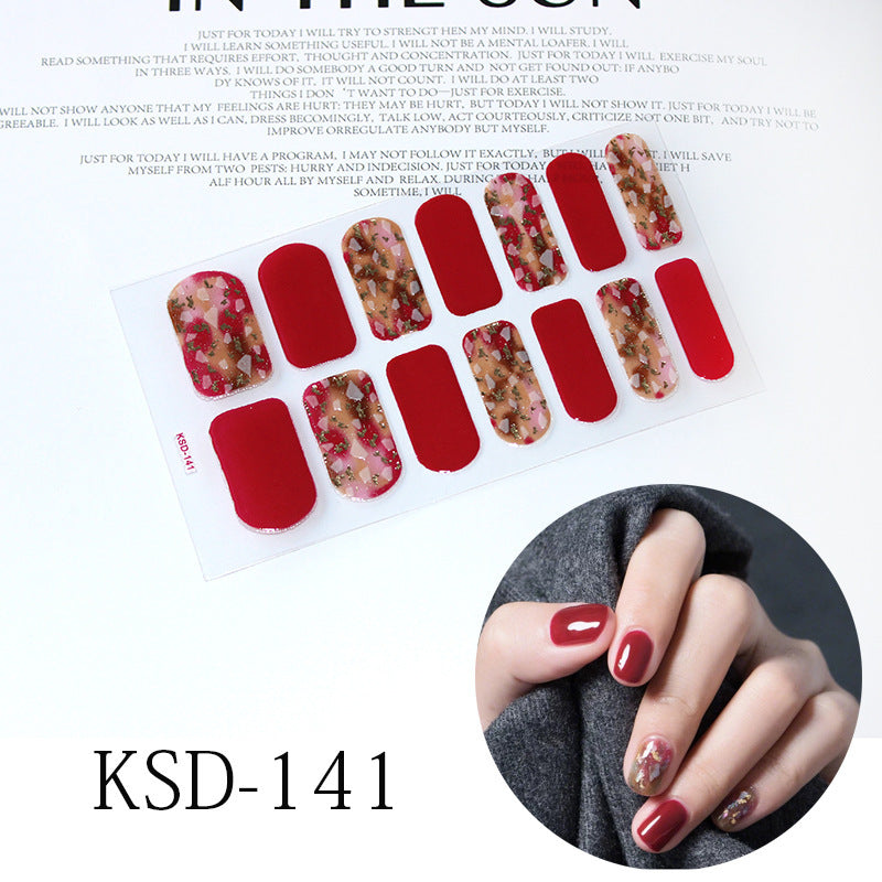 Gradient Nail Sticker 3D Fluorescent Color Nail Polish Film 1615858427542