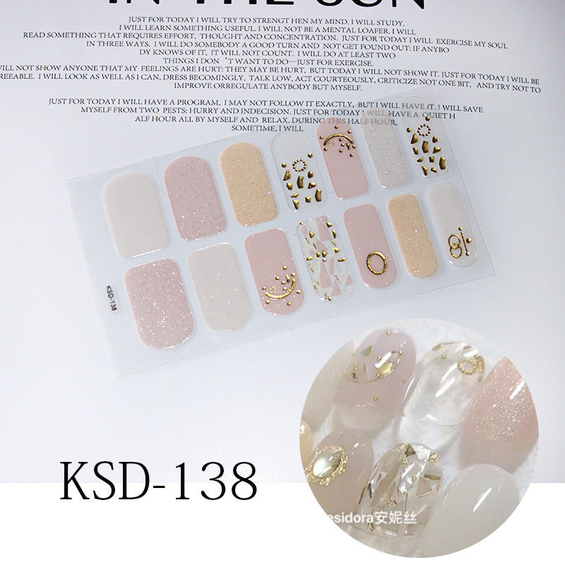 Gradient Nail Sticker 3D Fluorescent Color Nail Polish Film 1615858427556