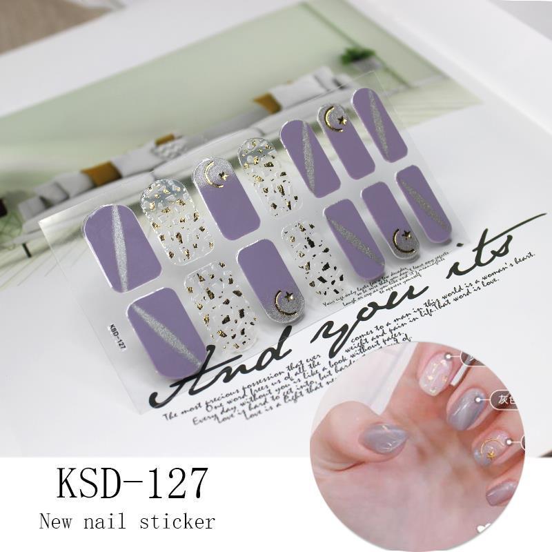 Gradient Nail Sticker 3D Fluorescent Color Nail Polish Film 1615858427818