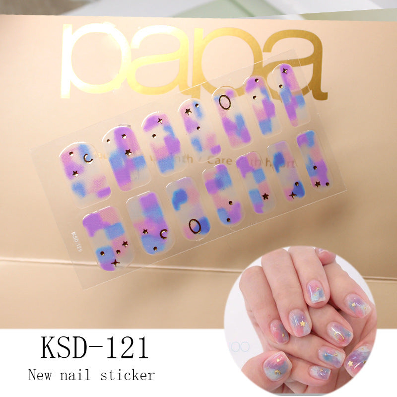 Gradient Nail Sticker 3D Fluorescent Color Nail Polish Film 1615858427828