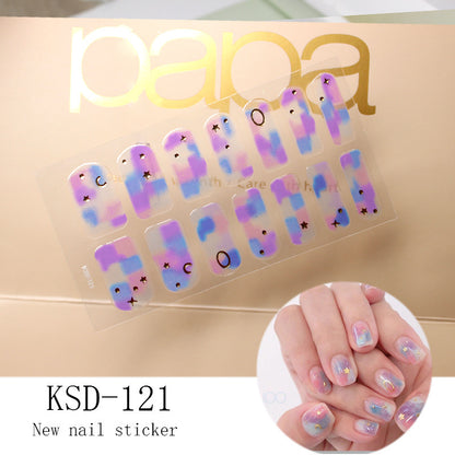 Gradient Nail Sticker 3D Fluorescent Color Nail Polish Film 1615858427828