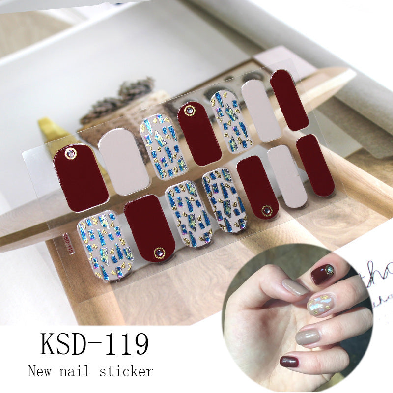 Gradient Nail Sticker 3D Fluorescent Color Nail Polish Film 1615858427833