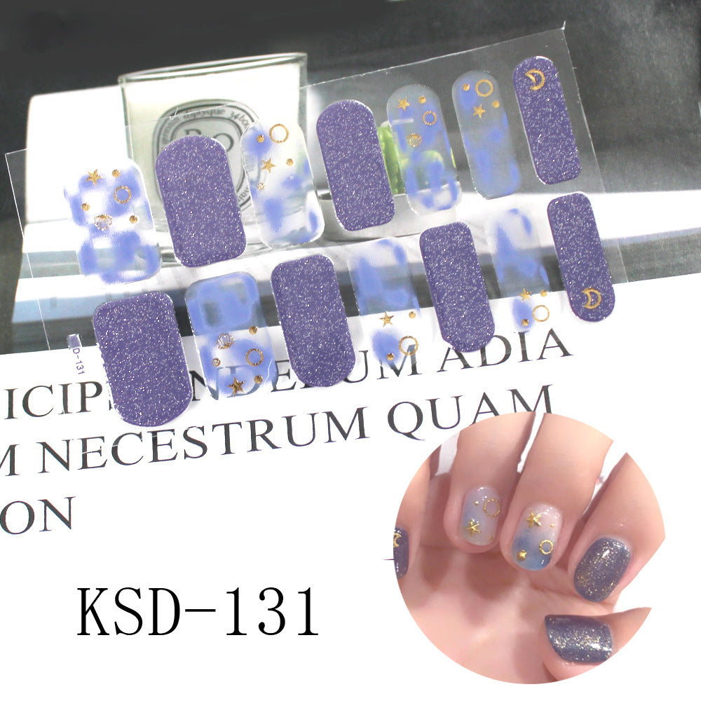 Gradient Nail Sticker 3D Fluorescent Color Nail Polish Film 1615858427837