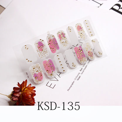 Gradient Nail Sticker 3D Fluorescent Color Nail Polish Film 1615858428096