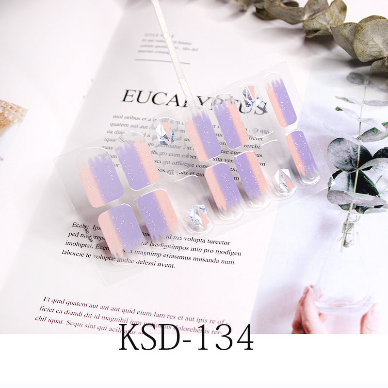 Gradient Nail Sticker 3D Fluorescent Color Nail Polish Film 1615858428101