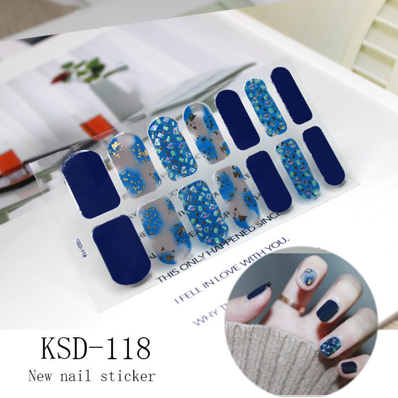 Gradient Nail Sticker 3D Fluorescent Color Nail Polish Film 1615858428130