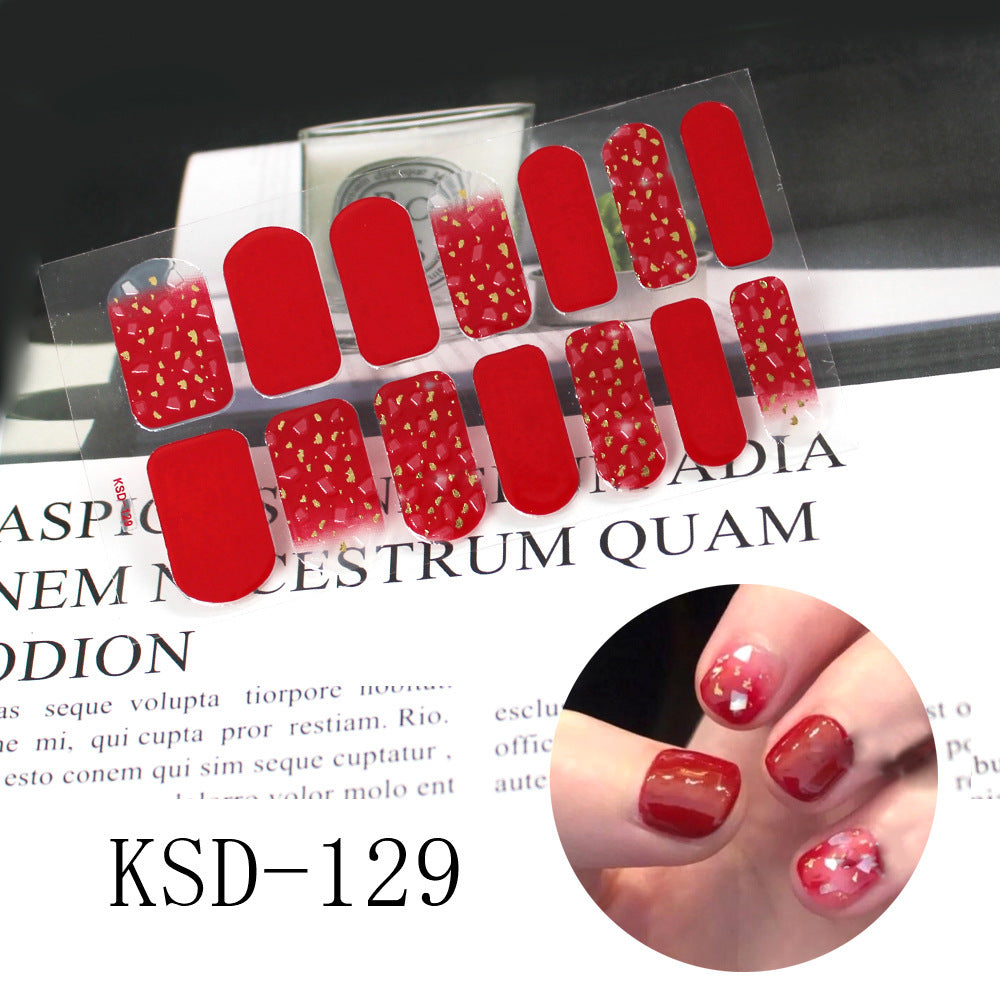 Gradient Nail Sticker 3D Fluorescent Color Nail Polish Film 1615858428377