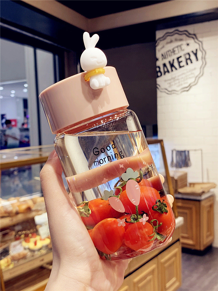 Creative Fresh Mori Rabbit Glass Girl Student Portable Cute Water Cup 1615858565348