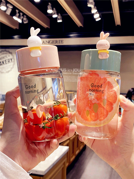 Creative Fresh Mori Rabbit Glass Girl Student Portable Cute Water Cup 1615858565350