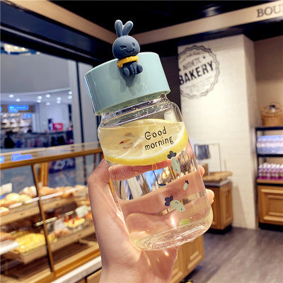 Creative Fresh Mori Rabbit Glass Girl Student Portable Cute Water Cup 1615858565358