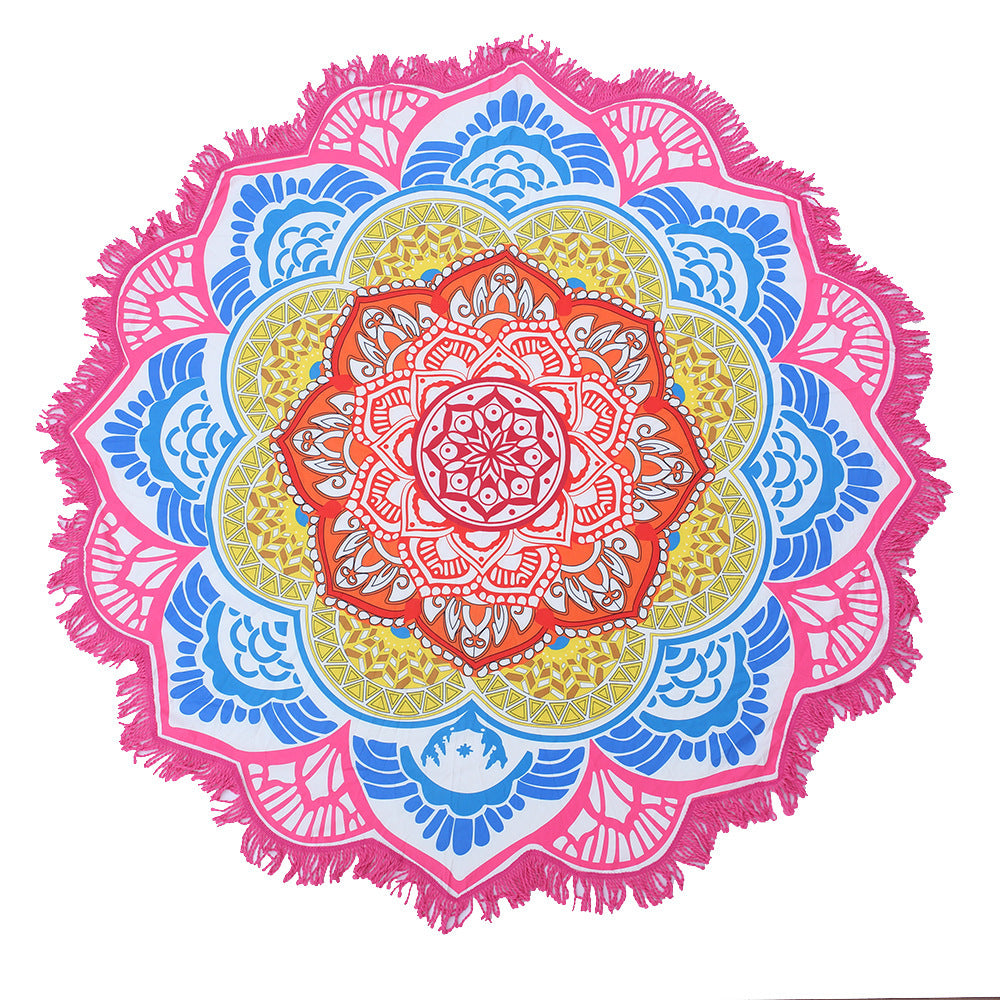 Round Printed Bath Towel Beach Towel Yoga Mat 1615885773044