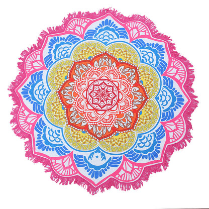 Round Printed Bath Towel Beach Towel Yoga Mat 1615885773044