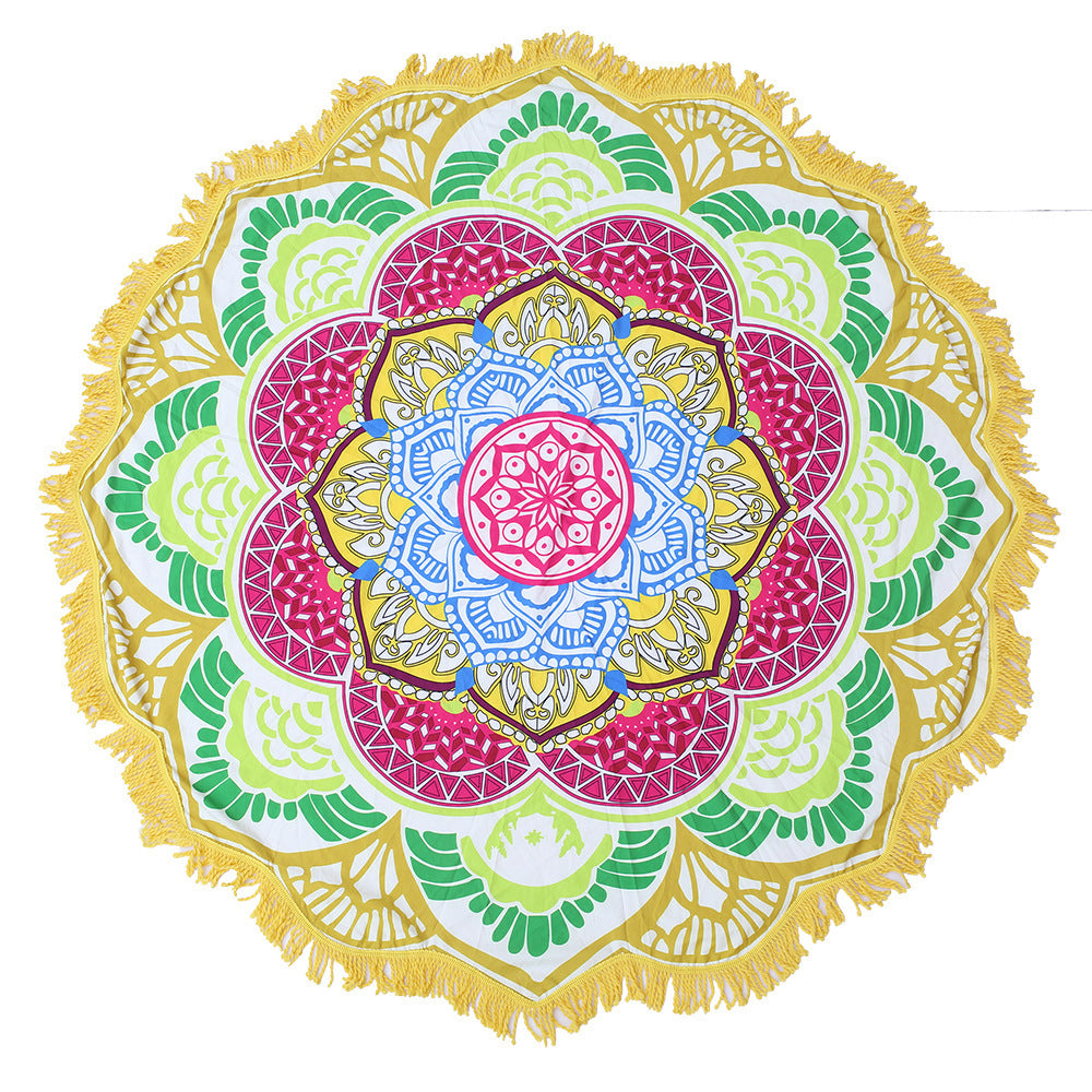 Round Printed Bath Towel Beach Towel Yoga Mat 1615885773056