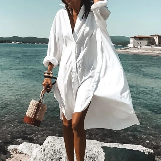 European And American Fashion Temperament Shirt Dress 1615985232595