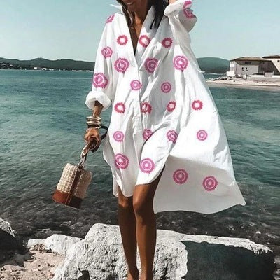 European And American Fashion Temperament Shirt Dress 1615985232609