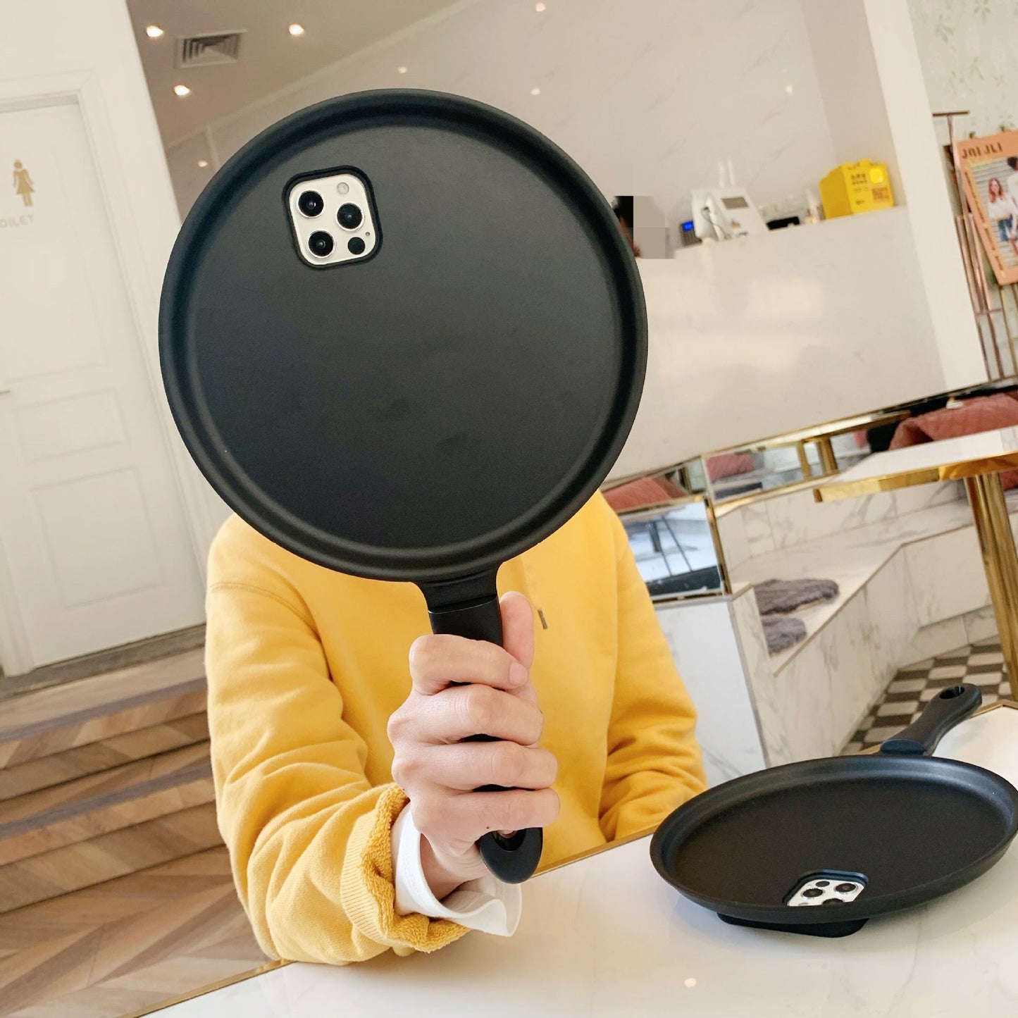 Compatible With Apple, 3D Cartoon Frying Pan Shape Phone Case ForiPhone 12Pro Max 11 Xs Max XR X 7 8Plus Kitchen Iron Non-sti