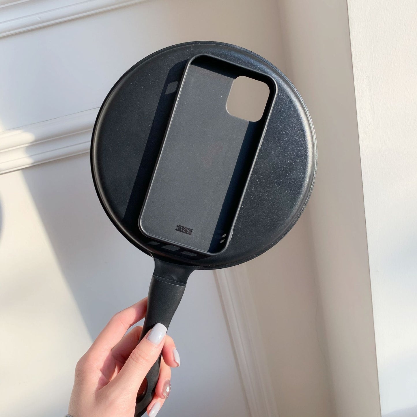 Compatible With Apple, 3D Cartoon Frying Pan Shape Phone Case ForiPhone 12Pro Max 11 Xs Max XR X 7 8Plus Kitchen Iron Non-sti