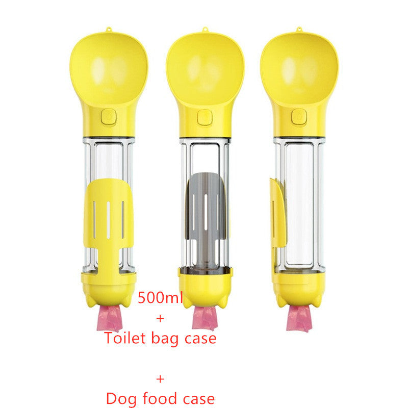 Pet Water Bottle Feeder Bowl Garbage Bag Storage Portable Pet Outdoor Travel 3 In 1 Dog Water Bottle 1616075588700
