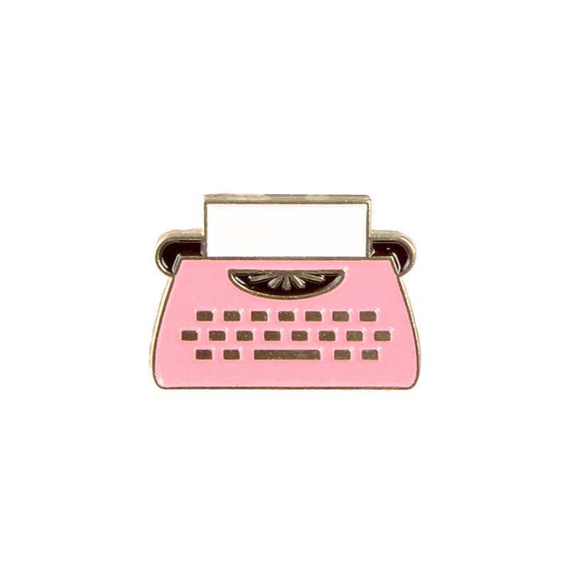 Foreign Trade Cross-Border New Product Brooch Cartoon Enamel Typewriter Retro Punk Fax Machine Brooch Halloween Gift 16161191