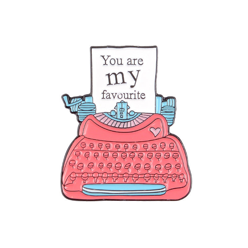 Foreign Trade Cross-Border New Product Brooch Cartoon Enamel Typewriter Retro Punk Fax Machine Brooch Halloween Gift 16161191