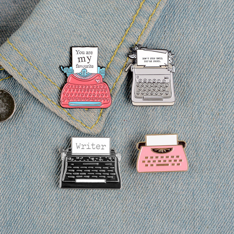Foreign Trade Cross-Border New Product Brooch Cartoon Enamel Typewriter Retro Punk Fax Machine Brooch Halloween Gift 16161191