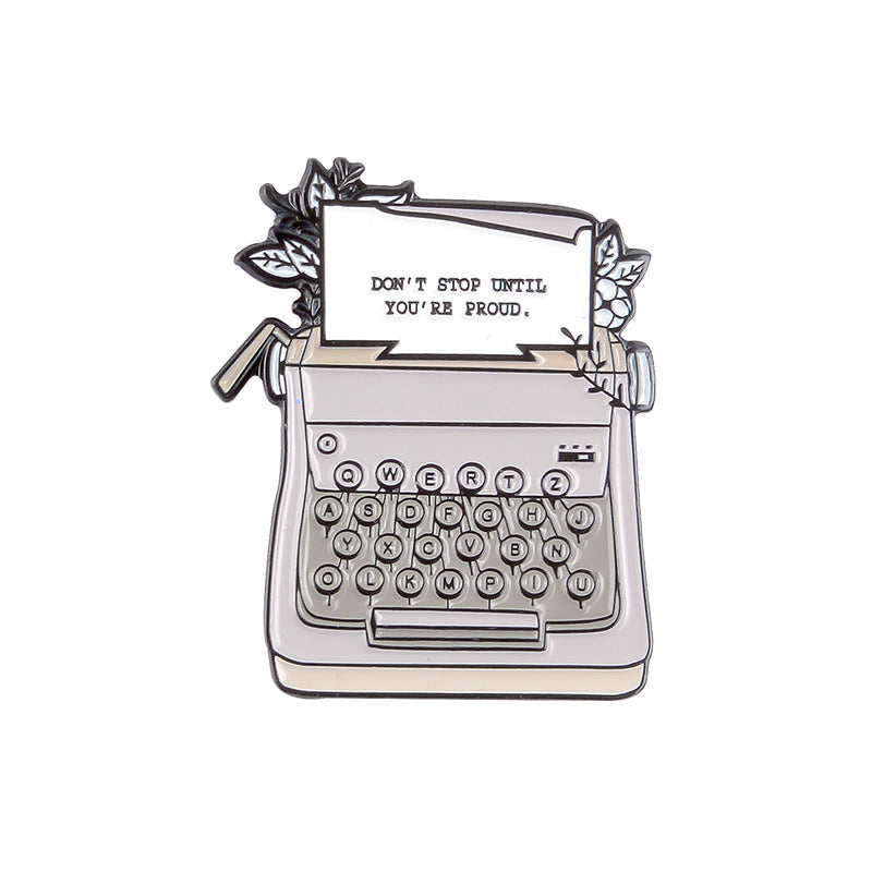 Foreign Trade Cross-Border New Product Brooch Cartoon Enamel Typewriter Retro Punk Fax Machine Brooch Halloween Gift 16161191