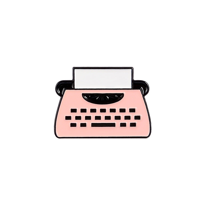 Foreign Trade Cross-Border New Product Brooch Cartoon Enamel Typewriter Retro Punk Fax Machine Brooch Halloween Gift 16161191