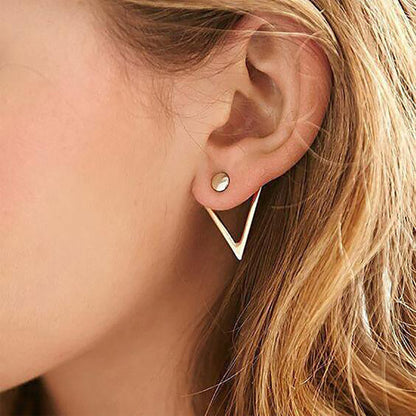 Titanium Steel Geometric Triangular Long Earrings For Women 1616130901802