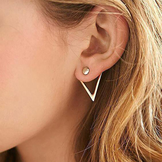 Titanium Steel Geometric Triangular Long Earrings For Women 1616130901802