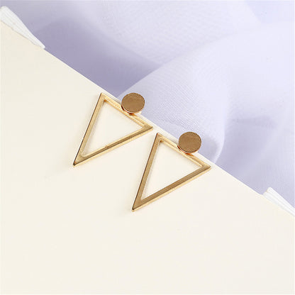 Titanium Steel Geometric Triangular Long Earrings For Women 1616130901862